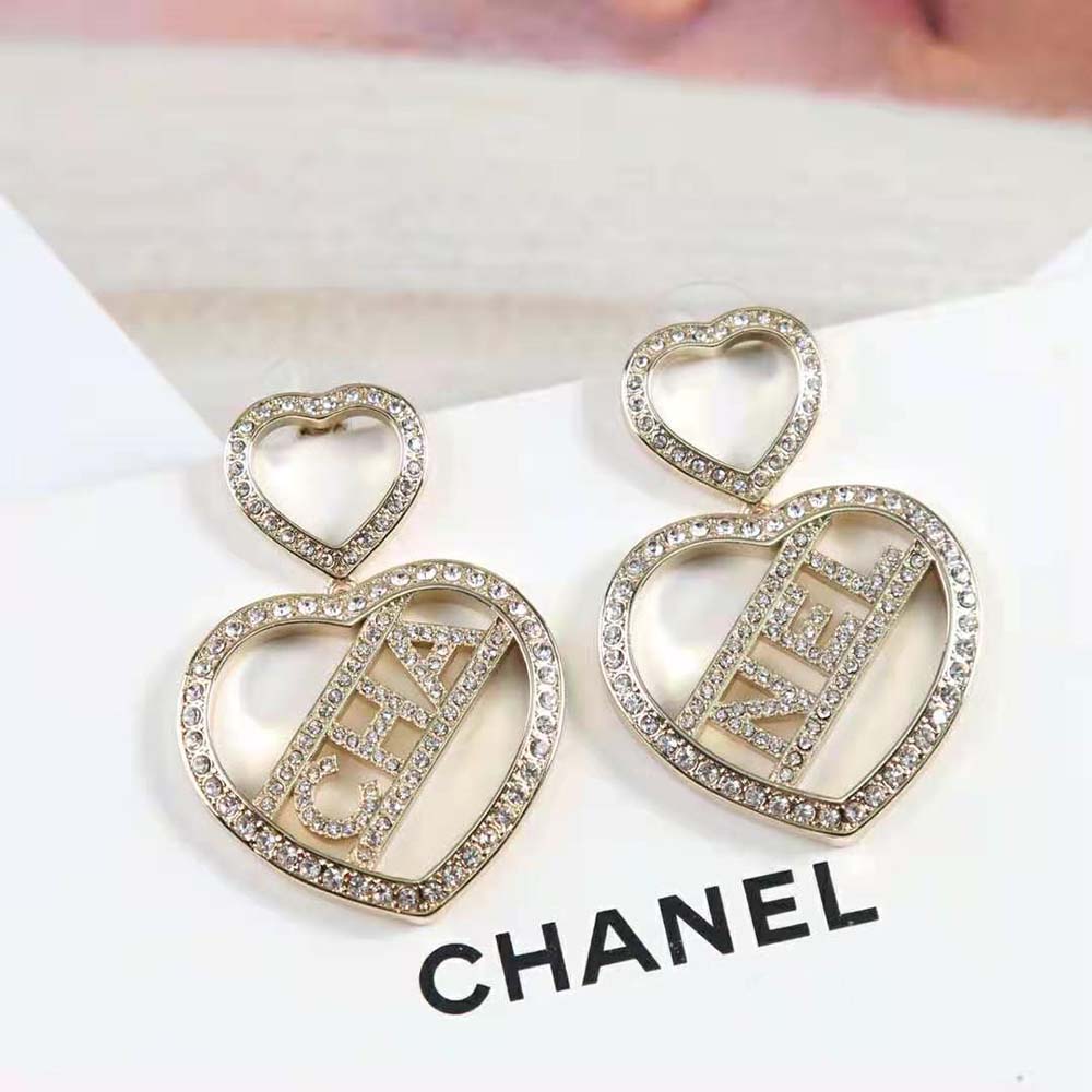 Chanel Women Pendant Earrings in Metal & Strass (3)