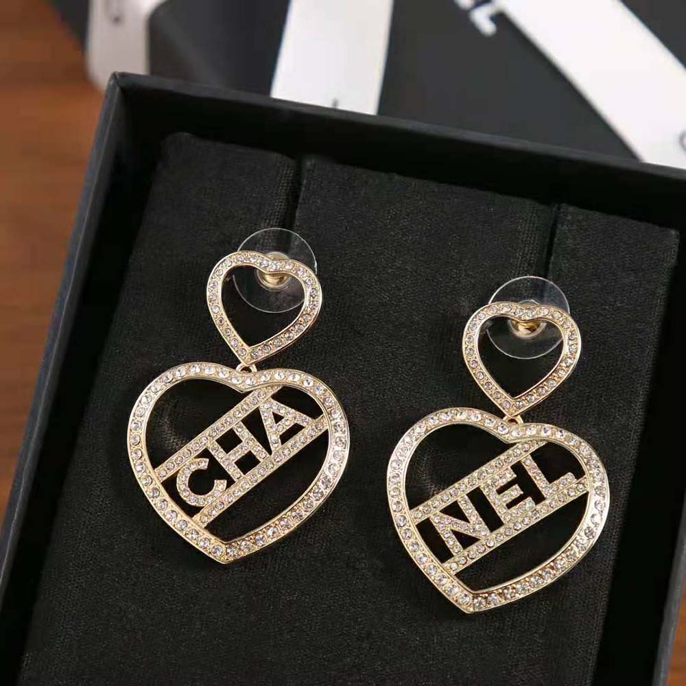 Chanel Women Pendant Earrings in Metal & Strass (4)