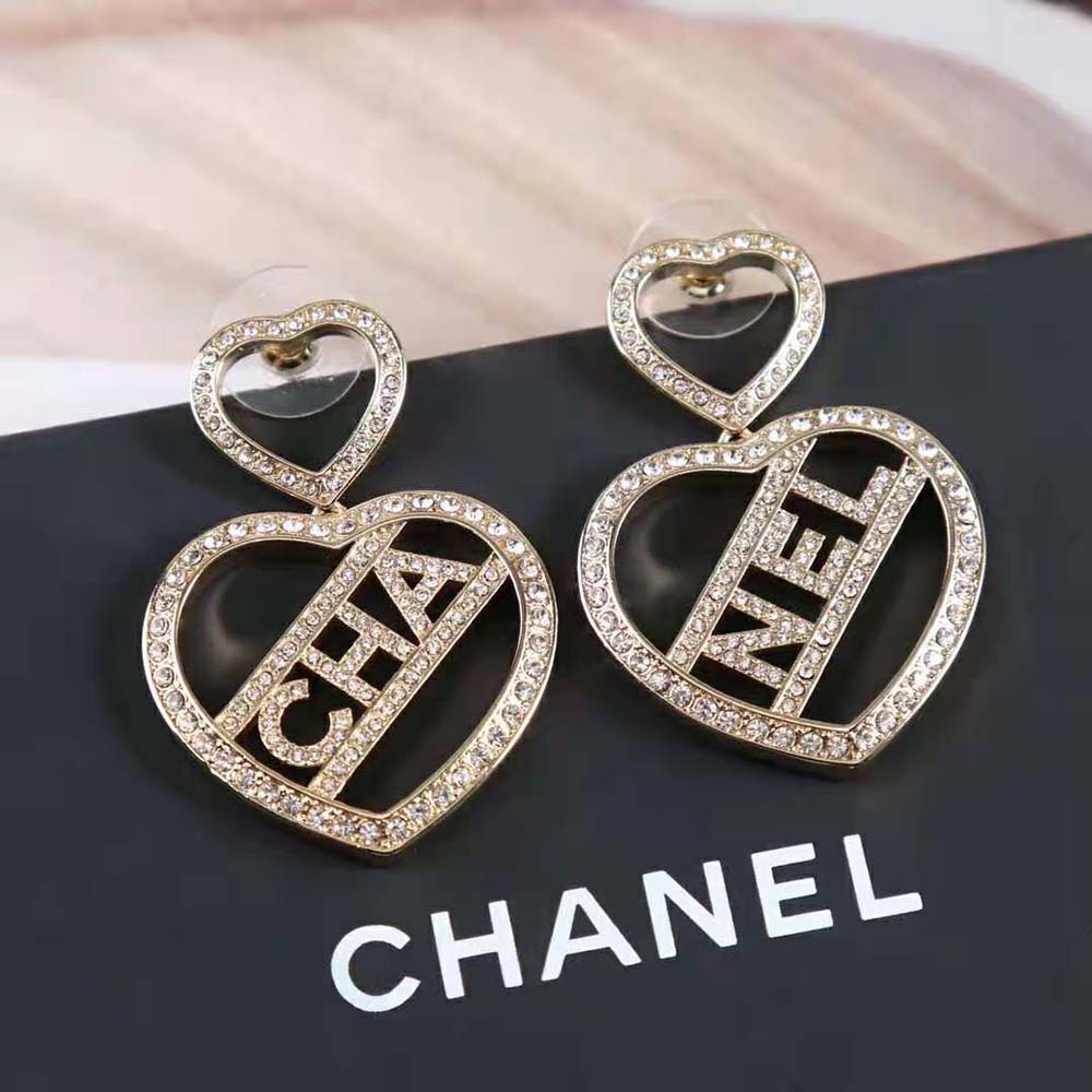 Chanel Women Pendant Earrings in Metal & Strass (6)