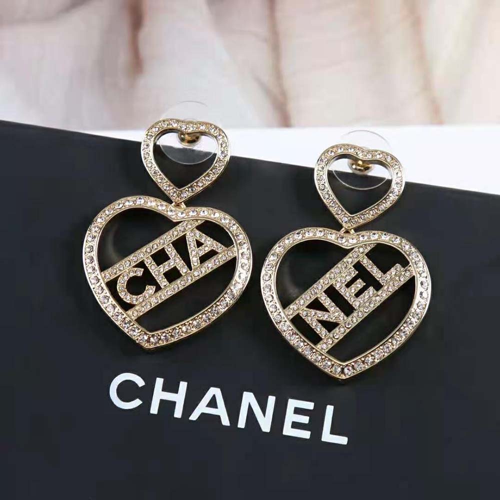 Chanel Women Pendant Earrings in Metal & Strass (7)