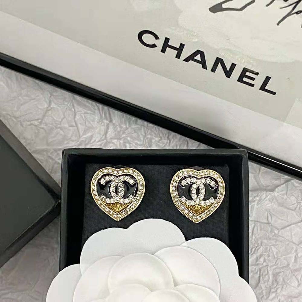 Chanel Women Stud Earrings in Metal & Strass (2)