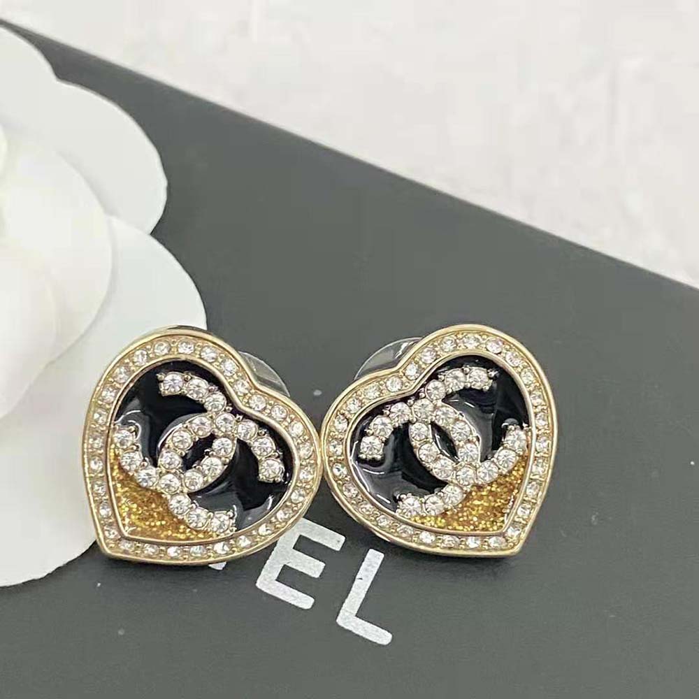 Chanel Women Stud Earrings in Metal & Strass (4)