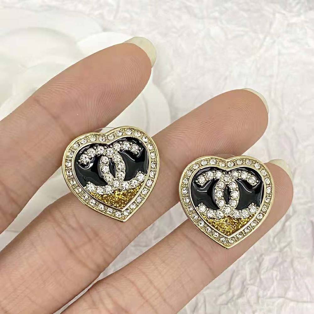 Chanel Women Stud Earrings in Metal & Strass (7)