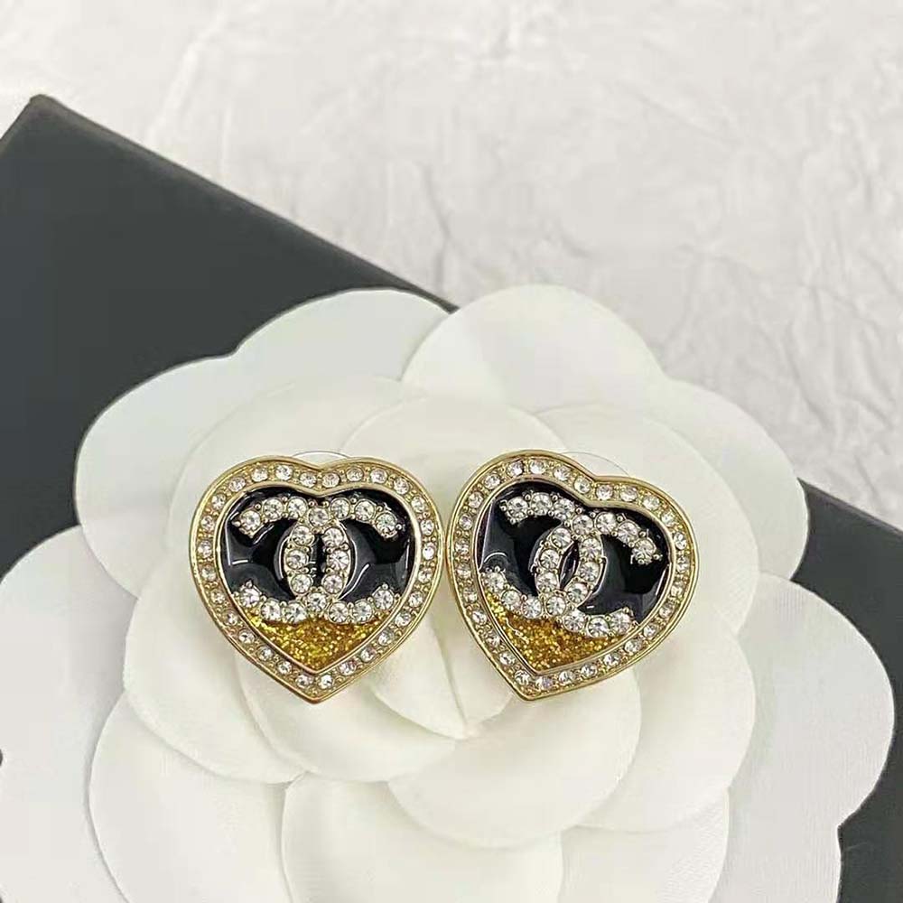 Chanel Women Stud Earrings in Metal & Strass (8)