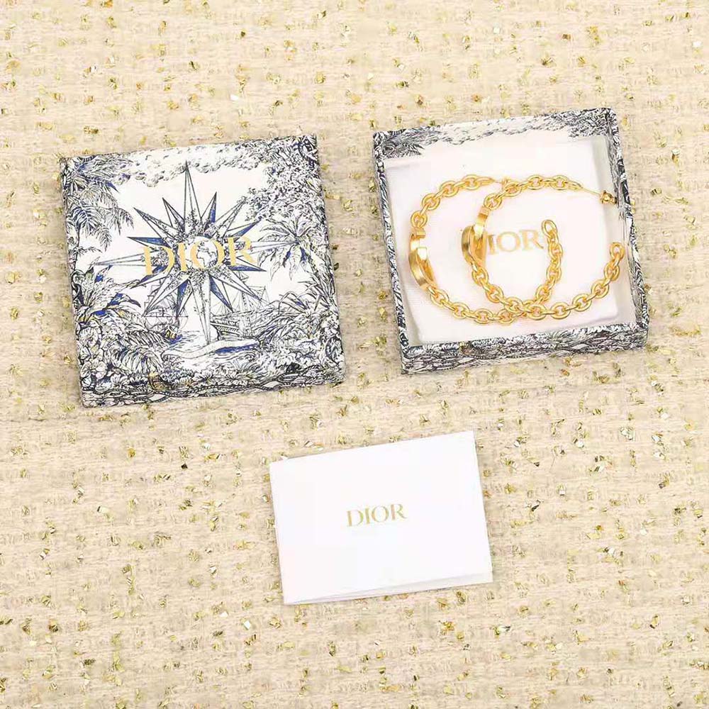 Dior Women CD Lock Earrings Gold-Finish Metal (2)