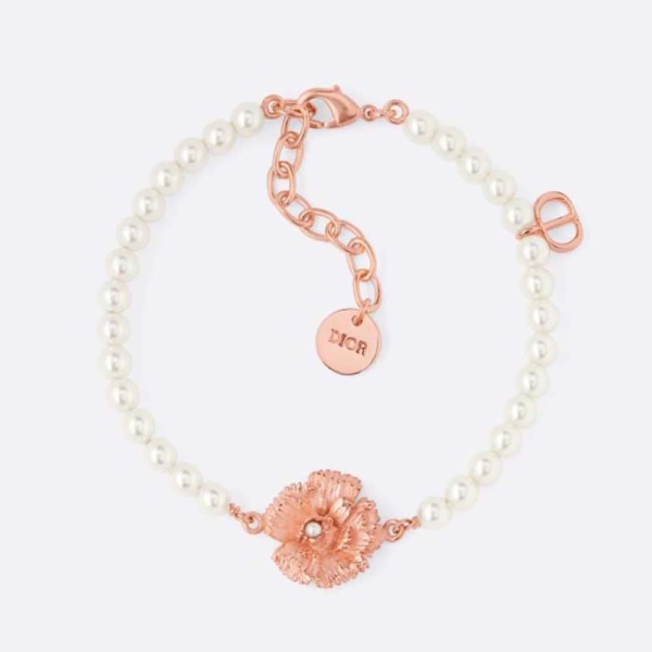 Dior Women D-Millefiori Bracelet Gold-Finish Metal and White Resin Pearls (1)