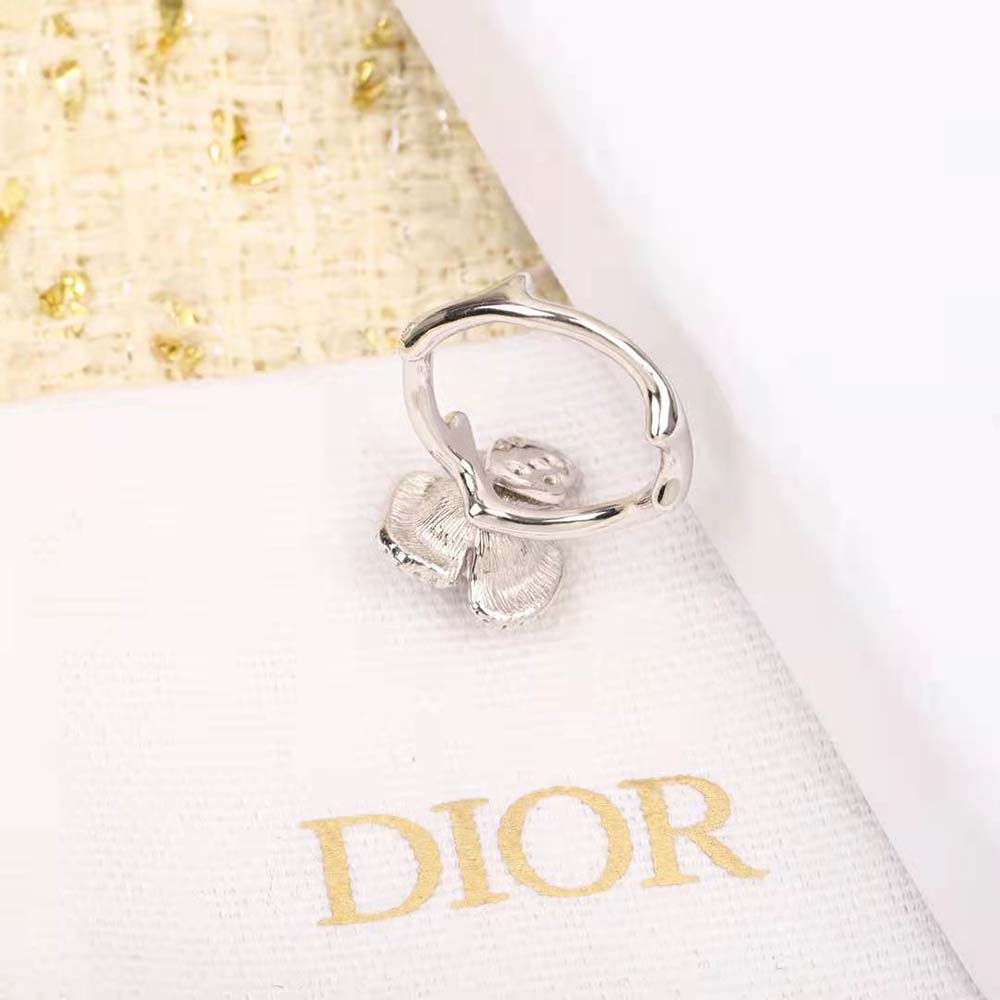 Dior Women Small Rose Dior Bagatelle Ring White Gold and Diamonds (4)