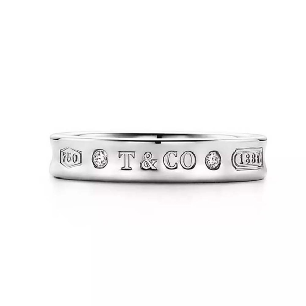 Tiffany 1837® Ring in White Gold with Diamonds Narrow (1)