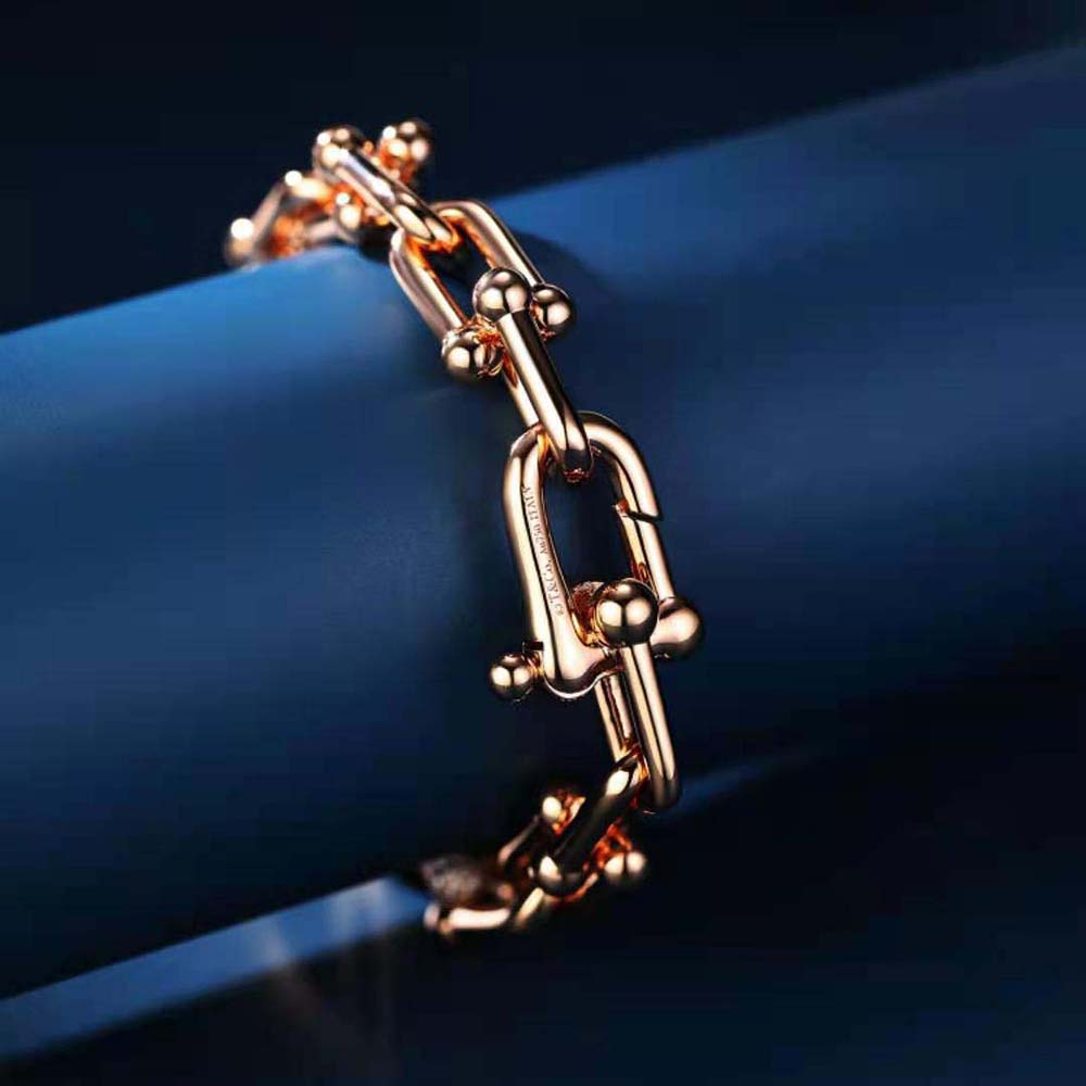Tiffany HardWear Large Link Bracelet in Rose Gold with Diamonds (7)