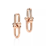 Tiffany HardWear Large Link Earrings in Rose Silver