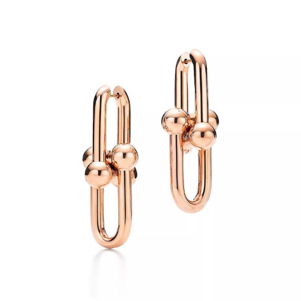 Tiffany HardWear Large Link Earrings in Rose Silver (1)