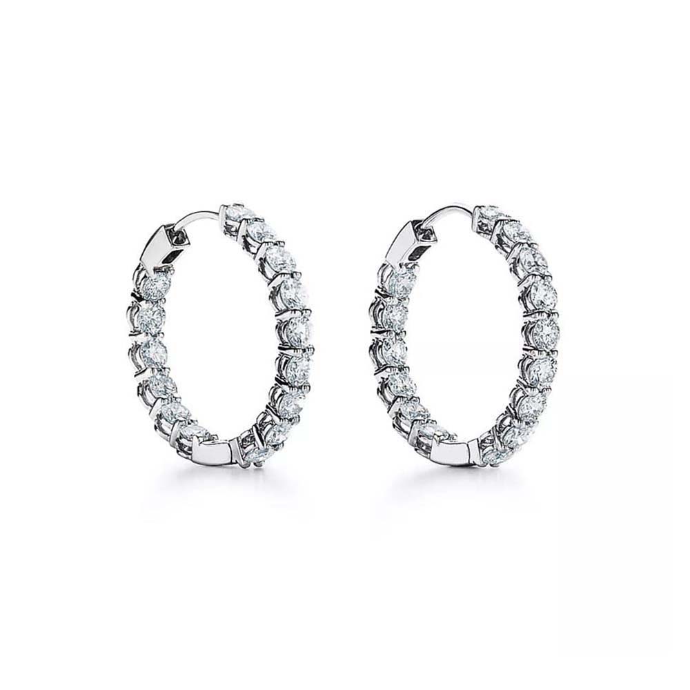 Tiffany Hoop Earrings in Platinum with Round Brilliant Diamonds (1)