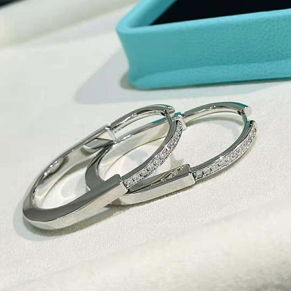 Tiffany Lock Earrings in White Gold with Diamonds (8)