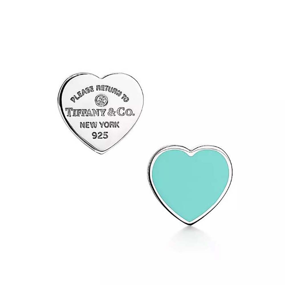 Tiffany Return to Tiffany® Earrings in Silver with Tiffany Blue® and a Diamond (1)