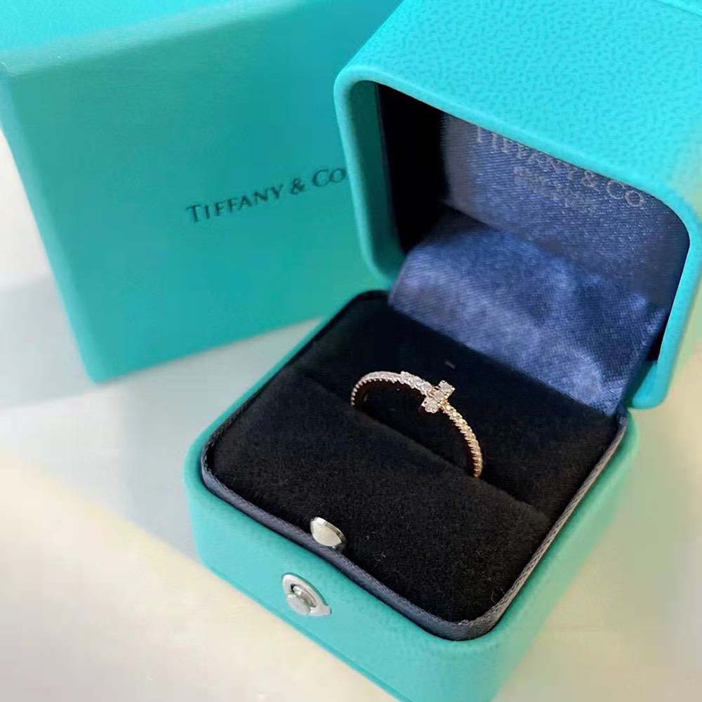 Tiffany T Diamond Wire Band Ring in 18k Rose Gold (2)
