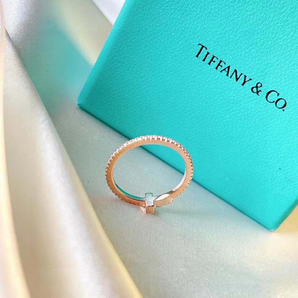 Tiffany T Diamond Wire Band Ring in 18k Rose Gold (3)