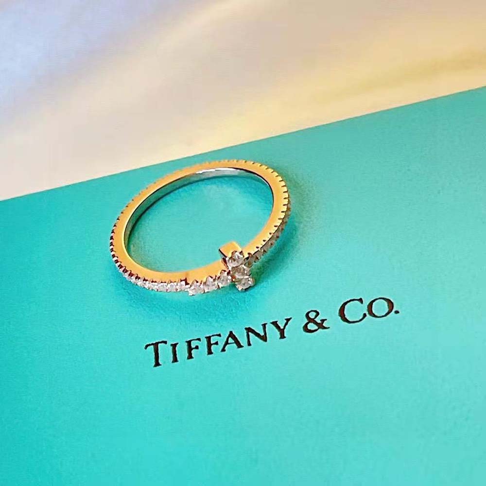 Tiffany T Diamond Wire Band Ring in 18k Rose Gold (5)