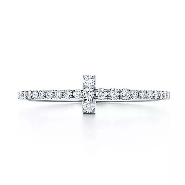 Tiffany T Diamond Wire Band Ring in 18k White Gold (1)