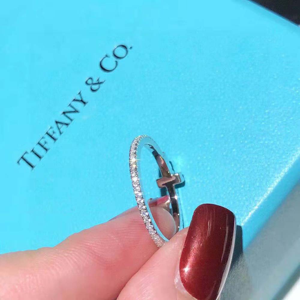 Tiffany T Diamond Wire Band Ring in 18k White Gold (5)