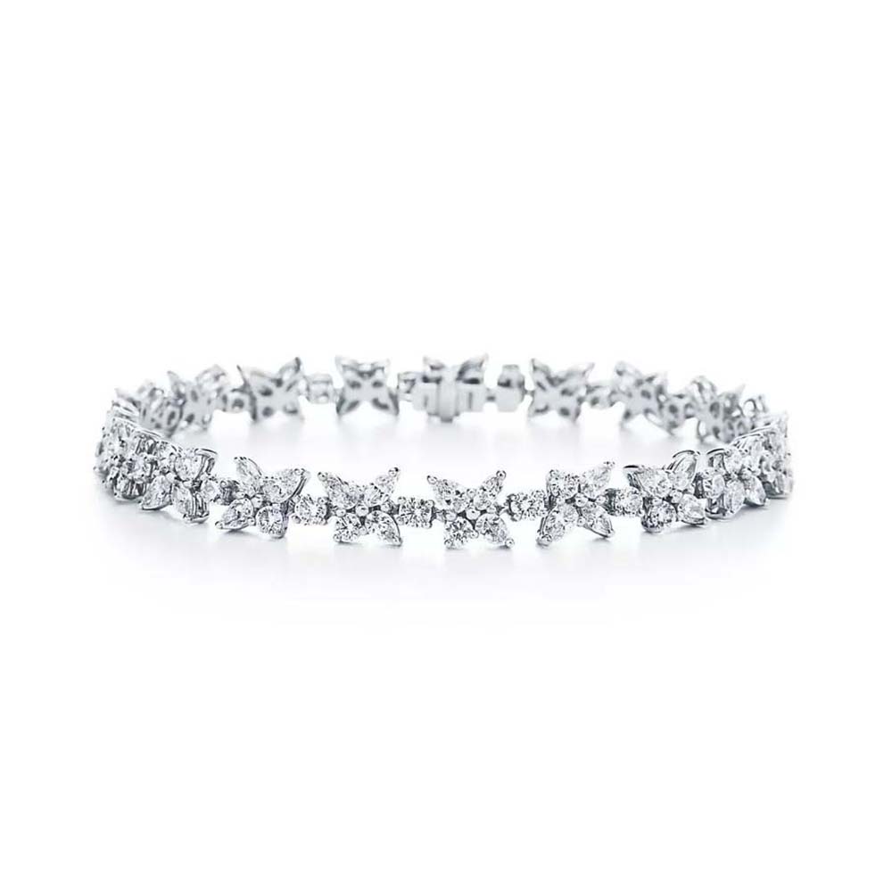 Tiffany Tiffany Victoria® Cluster Tennis Bracelet in Platinum with Diamonds (1)