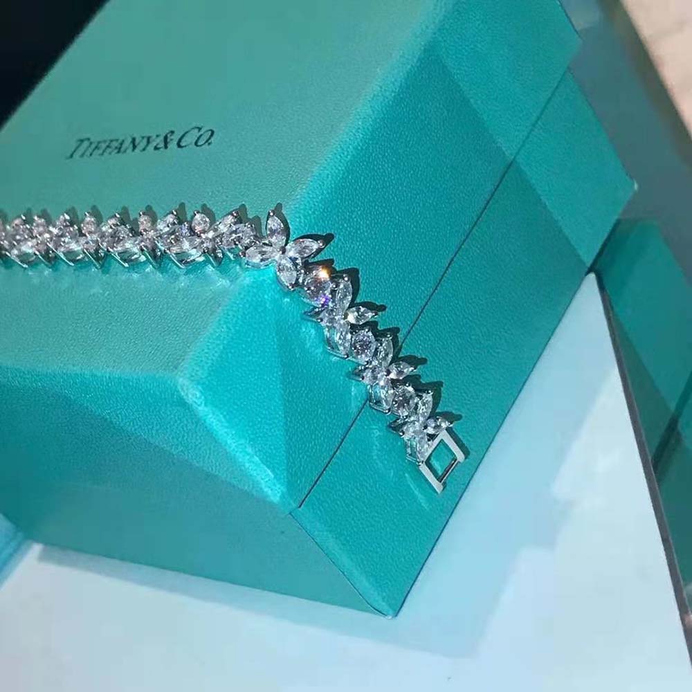 Tiffany Tiffany Victoria® Cluster Tennis Bracelet in Platinum with Diamonds (4)