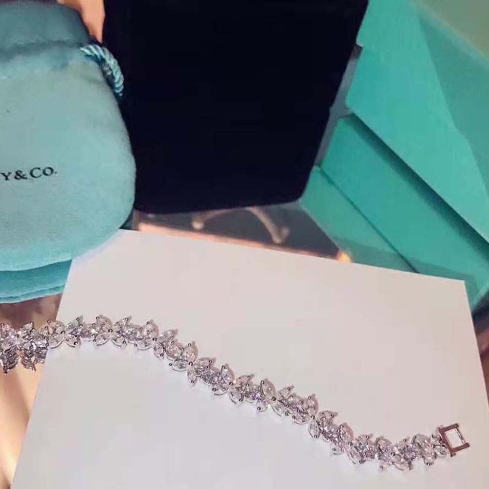 Tiffany Tiffany Victoria® Cluster Tennis Bracelet in Platinum with Diamonds (6)