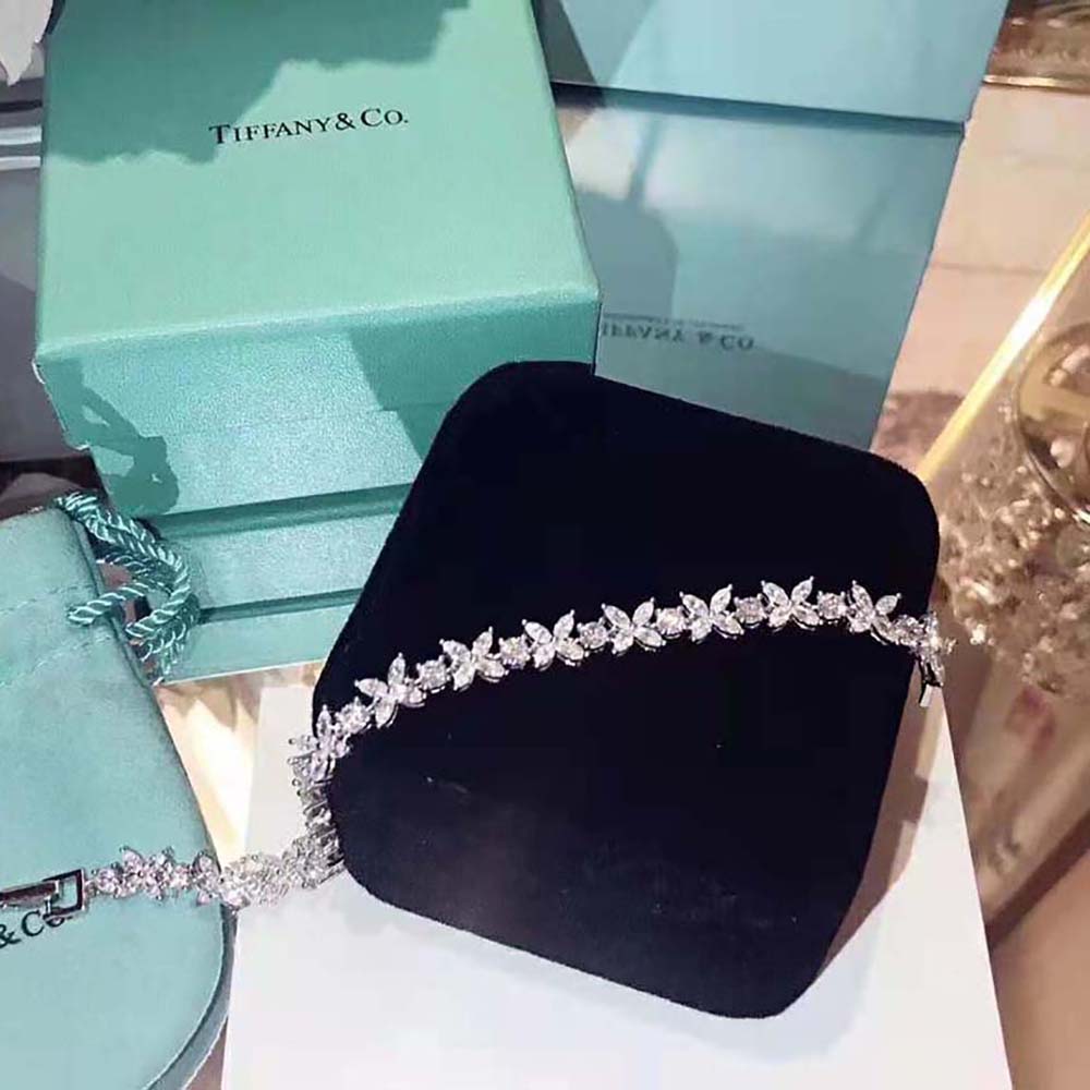 Tiffany Tiffany Victoria® Cluster Tennis Bracelet in Platinum with Diamonds (8)