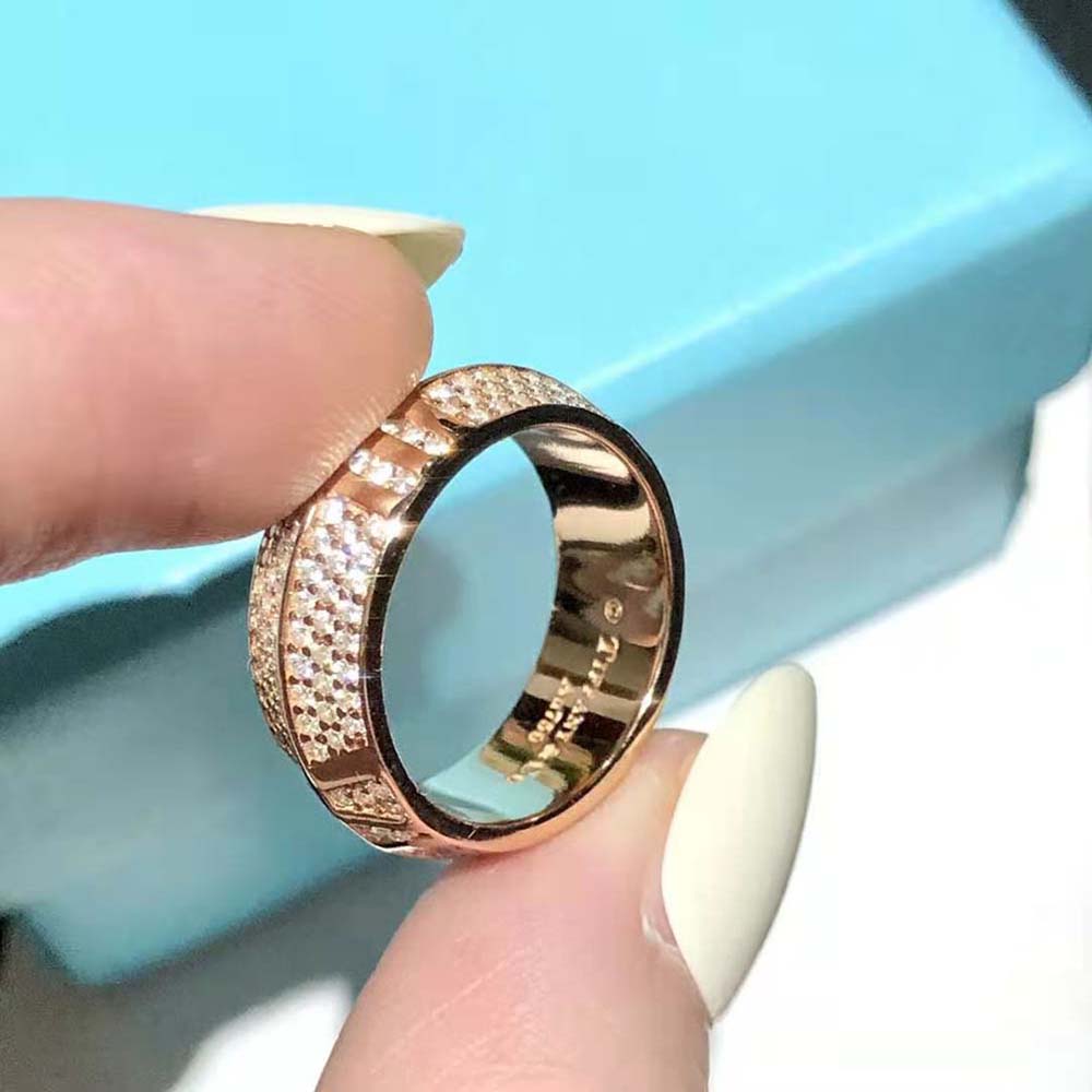 Tiffany X Closed Wide Ring in Rose Gold with Pavé Diamonds (5)