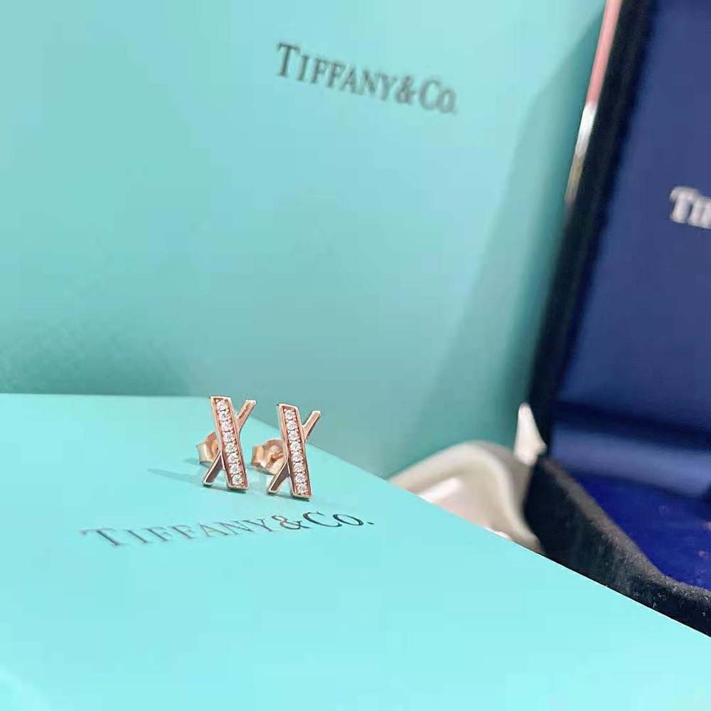 Tiffany X Earrings in Rose Gold with Diamonds (2)