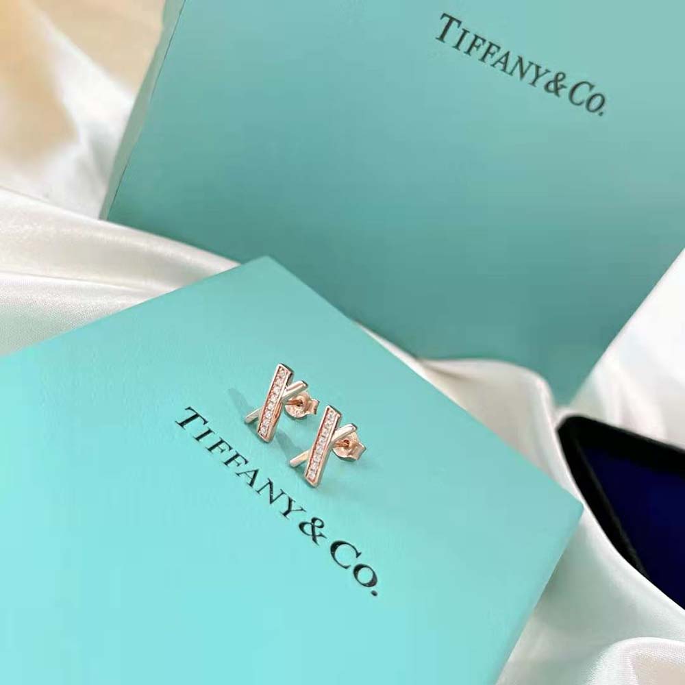 Tiffany X Earrings in Rose Gold with Diamonds (3)