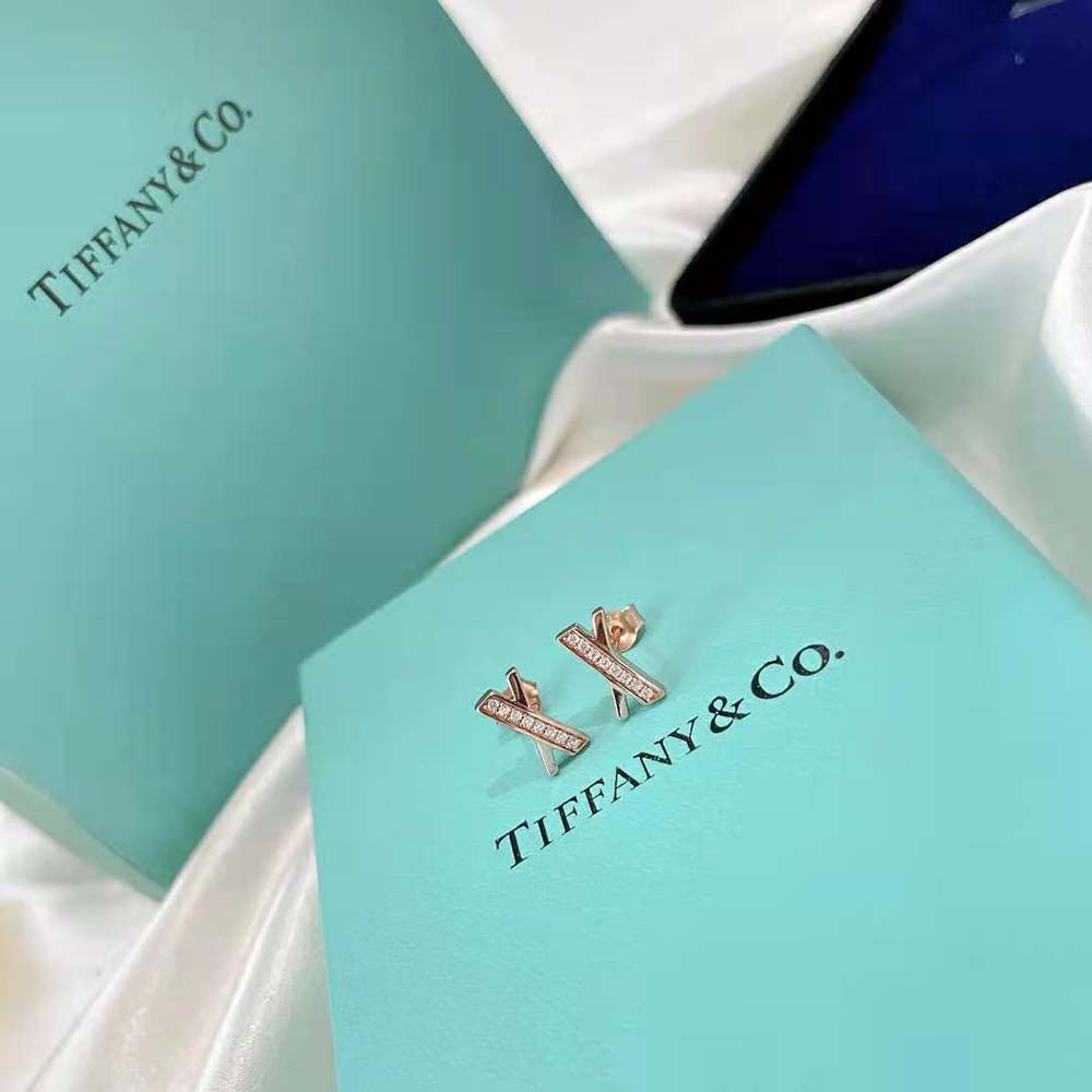 Tiffany X Earrings in Rose Gold with Diamonds (6)