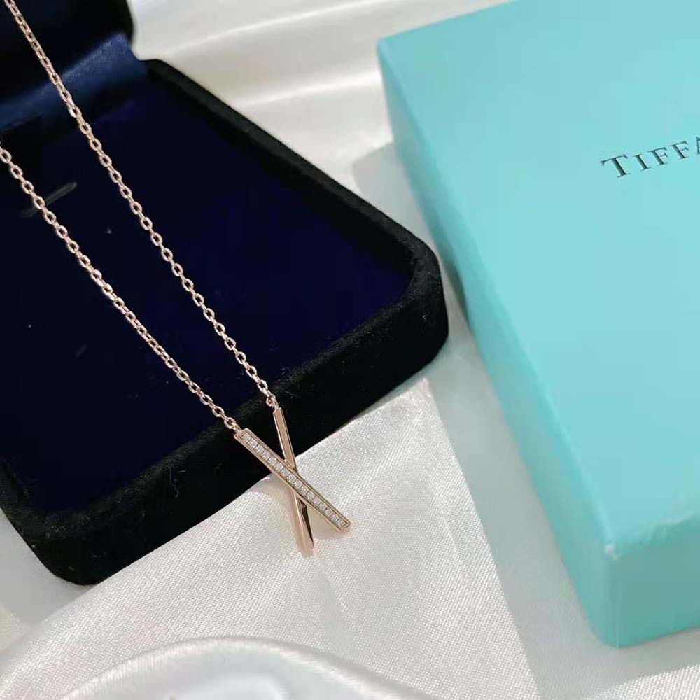 Tiffany X Pendant in Rose Gold with Diamonds (4)