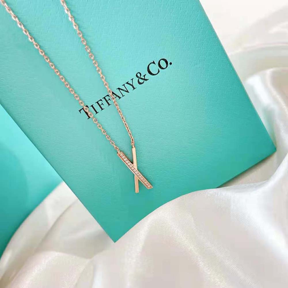 Tiffany X Pendant in Rose Gold with Diamonds (5)