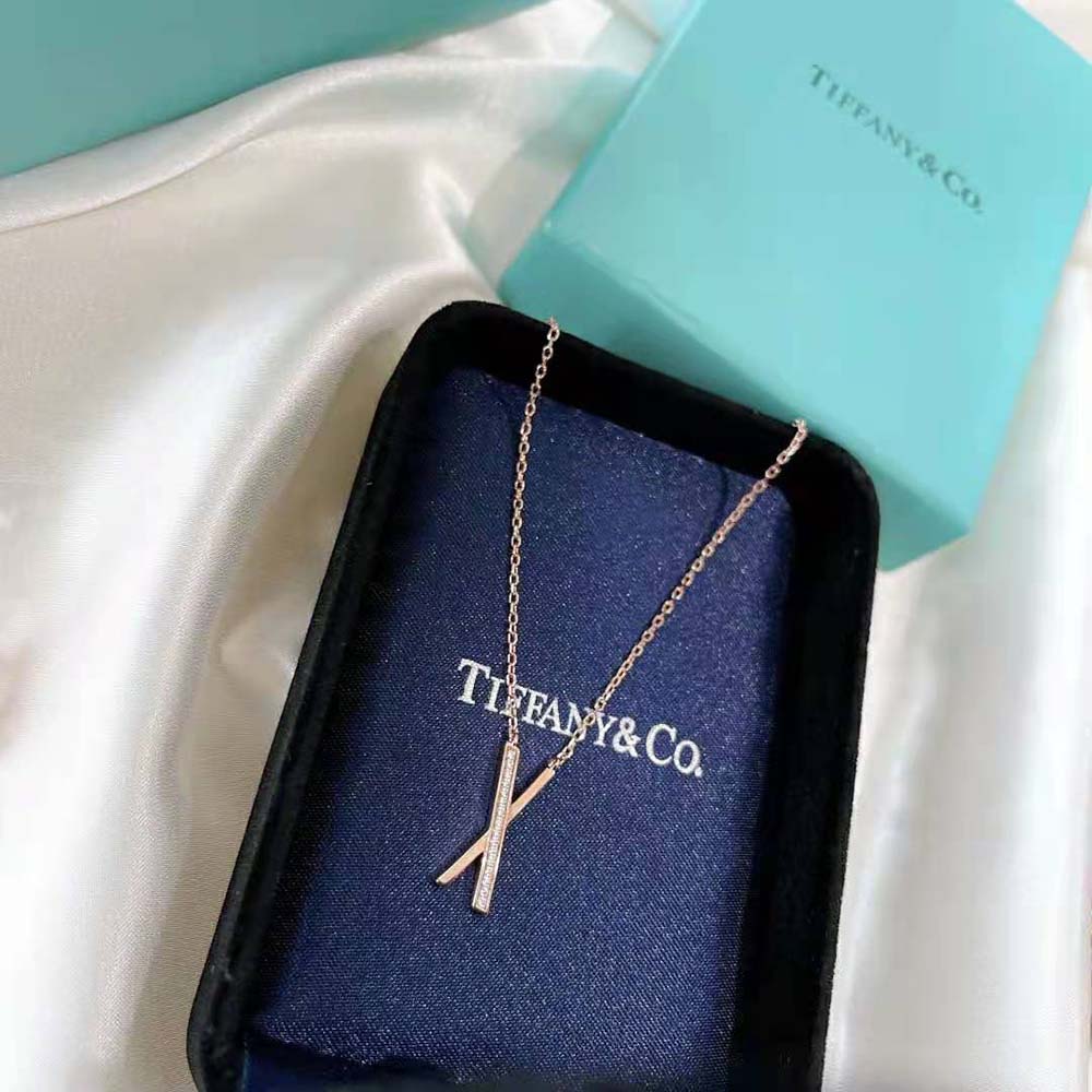 Tiffany X Pendant in Rose Gold with Diamonds (7)