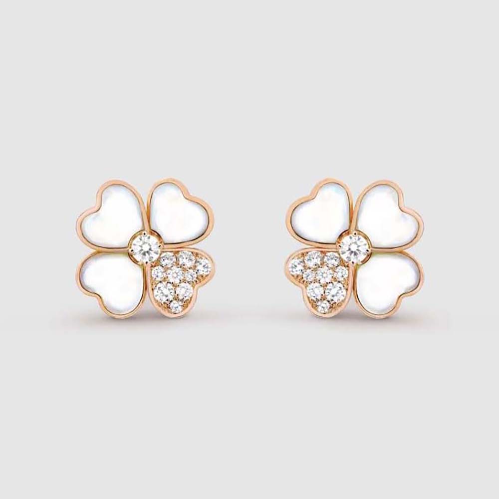 Van Cleef & Arpels Lady Cosmos Earrings Small Model in 18K Rose Gold