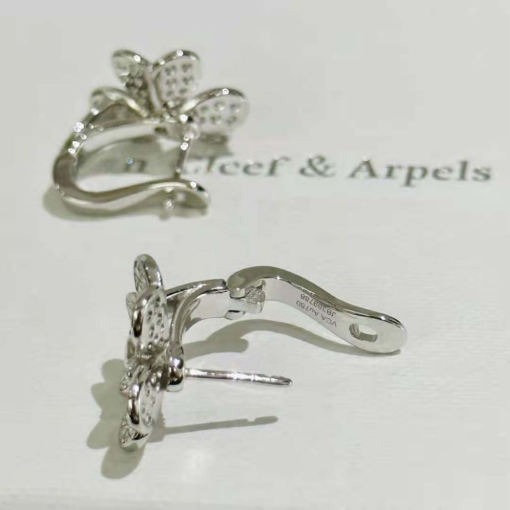 Van Cleef & Arpels Lady Cosmos Earrings Small Model in 18K White Gold (6)