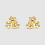 Van Cleef & Arpels Lady Frivole Earrings 3 Flowers Mini Model in 18K Yellow Gold