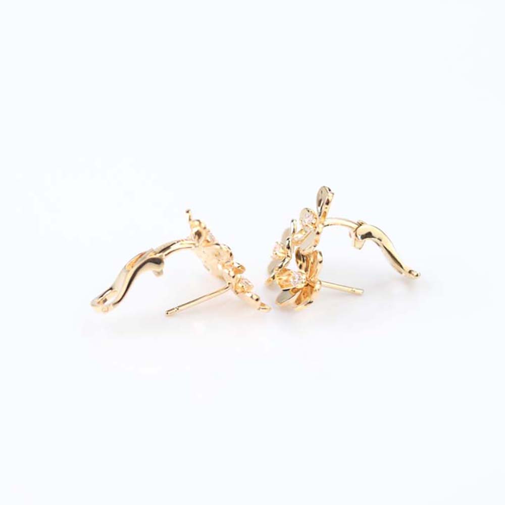 Van Cleef & Arpels Lady Frivole Earrings 3 Flowers Mini Model in 18K Yellow Gold (6)