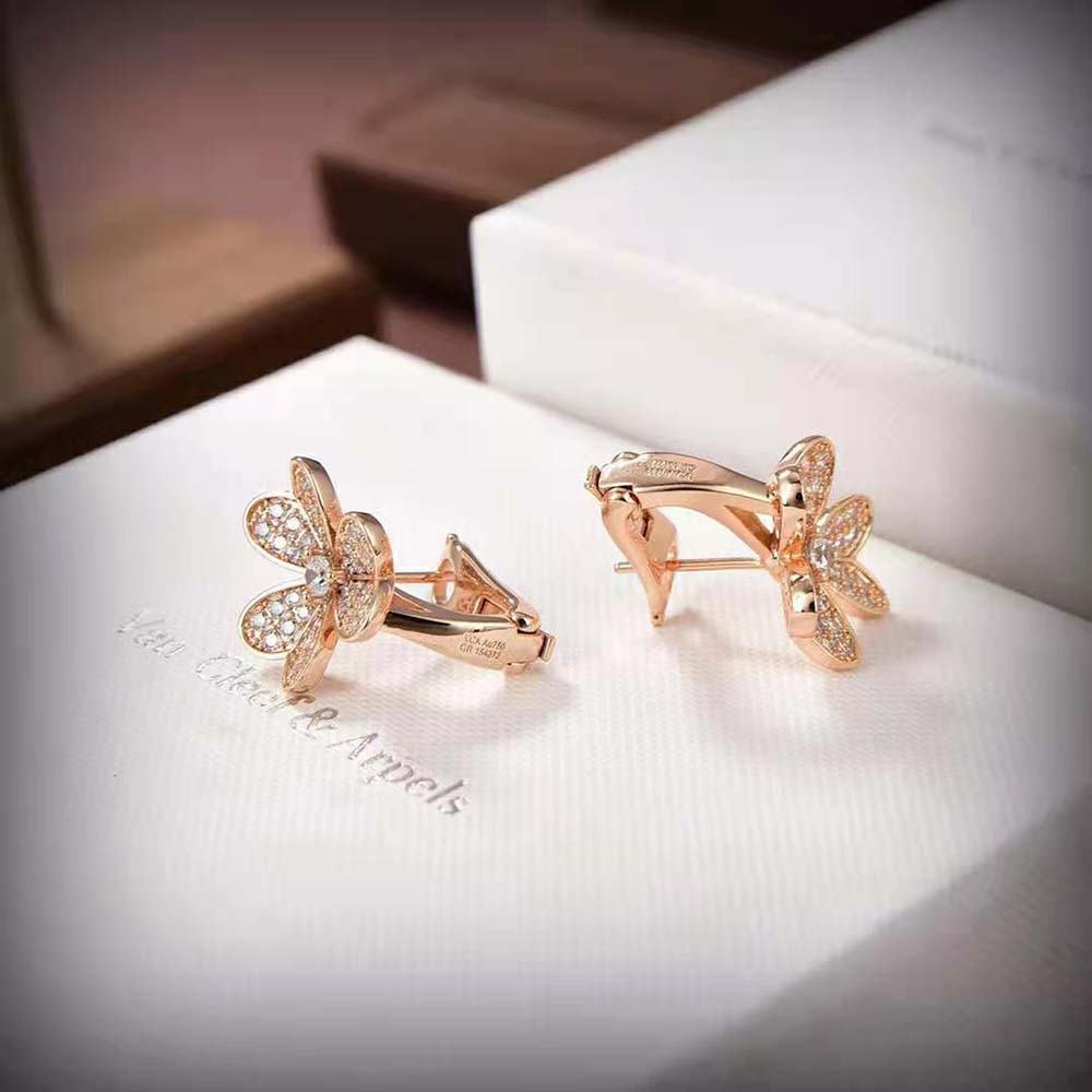 Van Cleef & Arpels Lady Frivole Earrings Small Model in 18K Rose Gold (4)