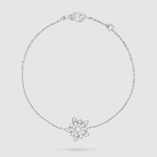 Van Cleef & Arpels Lady Lotus Openwork Bracelet Mini Model in 18K White Gold (1)