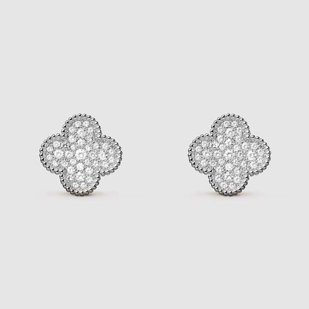 Van Cleef & Arpels Lady Magic Alhambra Earrings in 18K White Gold