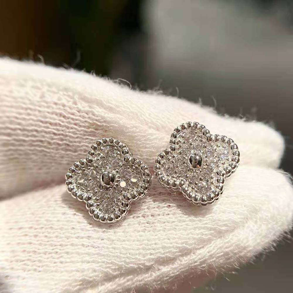 Van Cleef & Arpels Lady Magic Alhambra Earrings in 18K White Gold (2)