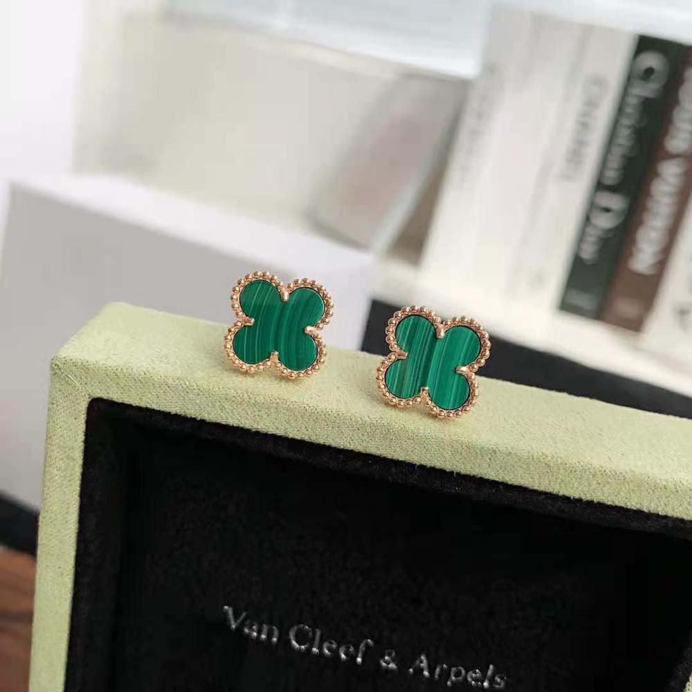 Van Cleef & Arpels Lady Magic Alhambra Earrings in 18K Yellow Gold-Green (6)