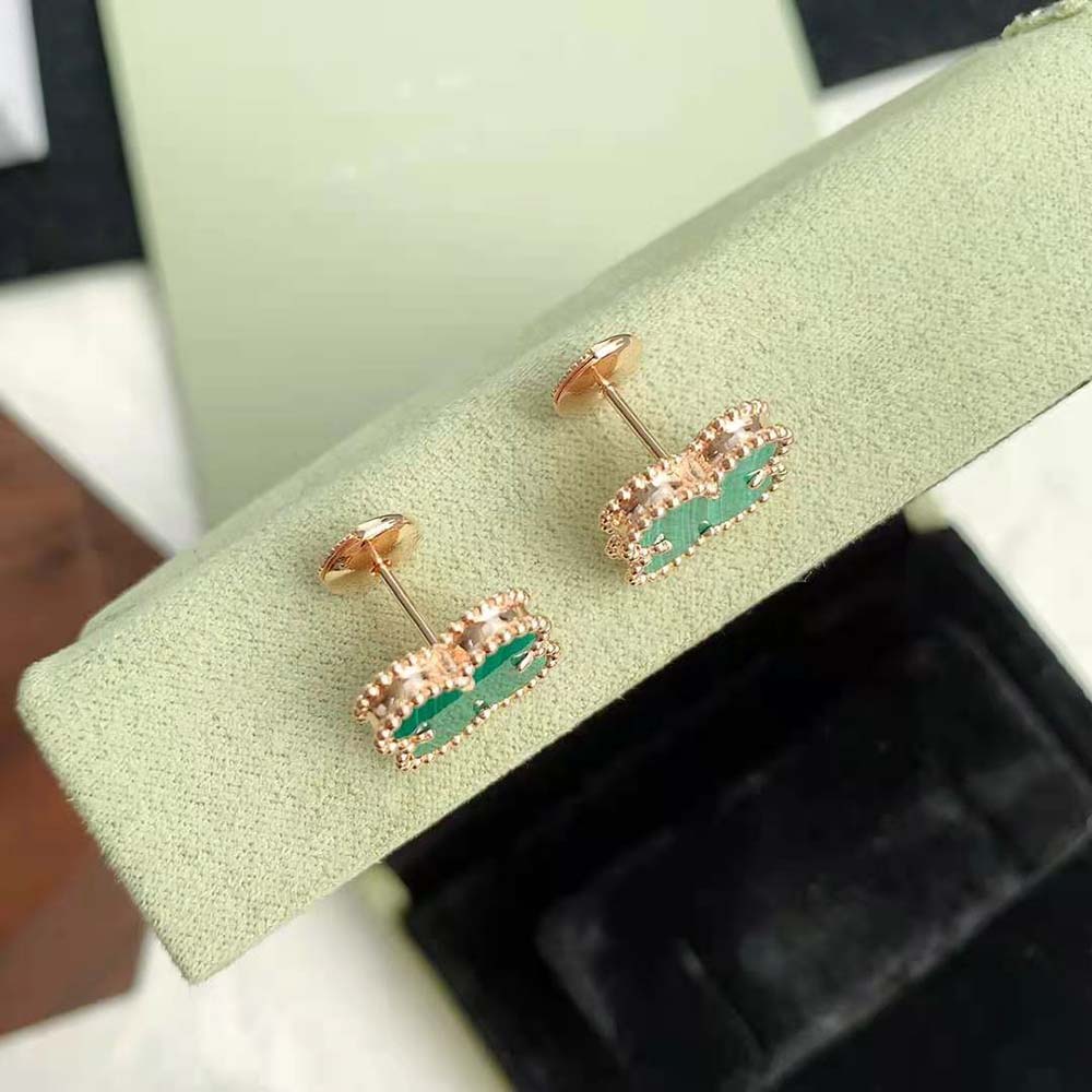 Van Cleef & Arpels Lady Magic Alhambra Earrings in 18K Yellow Gold-Green (8)