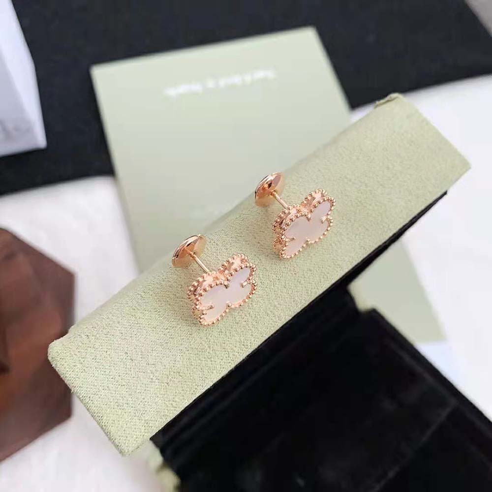 Van Cleef & Arpels Lady Magic Alhambra Earrings in 18K Yellow Gold-White (5)