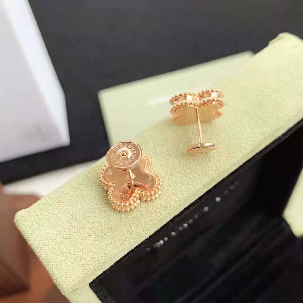 Van Cleef & Arpels Lady Magic Alhambra Earrings in 18K Yellow Gold-White (9)