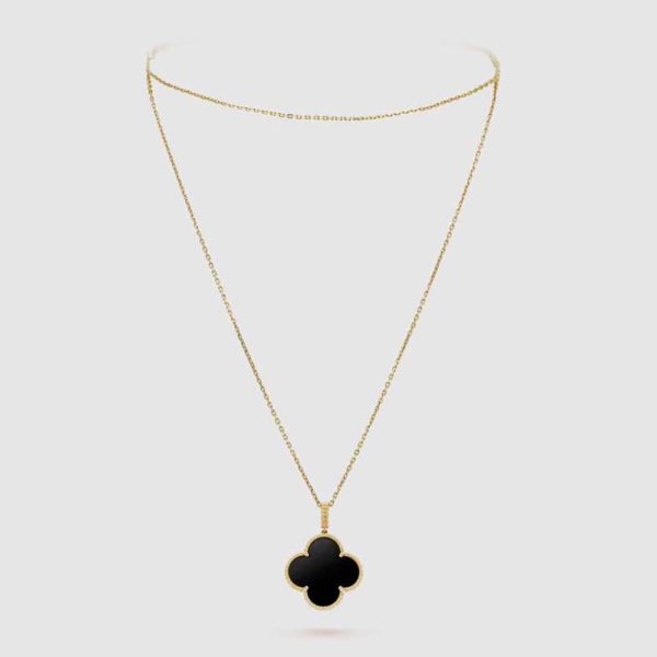 Van Cleef & Arpels Lady Magic Alhambra Long Necklace 1 Motif in 18K Yellow Gold-Black (1)