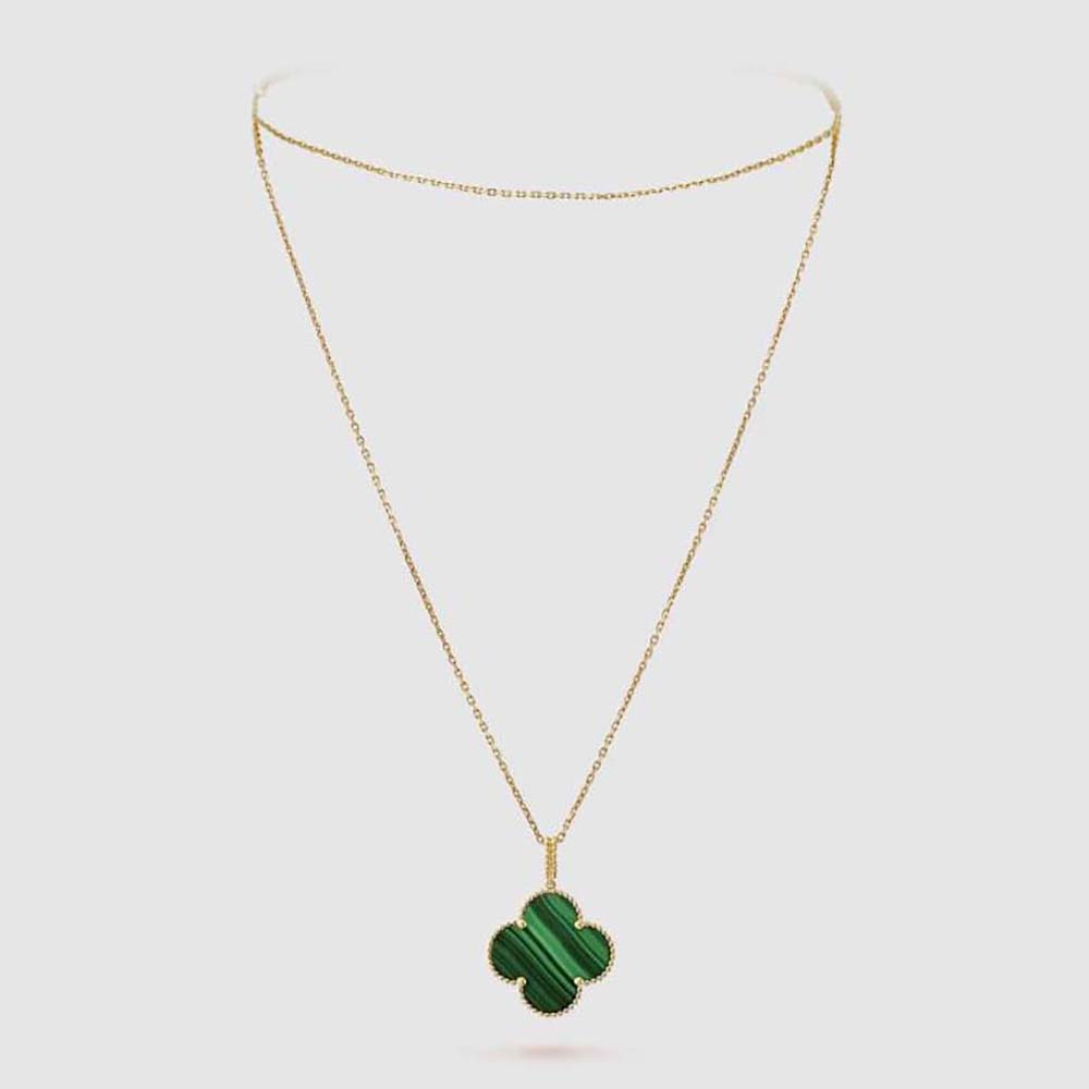 Van Cleef & Arpels Lady Magic Alhambra Long Necklace 1 Motif in 18K Yellow Gold-Green