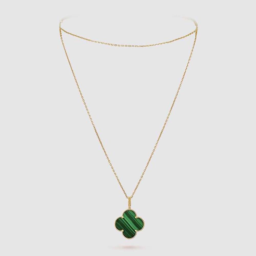 Van Cleef & Arpels Lady Magic Alhambra Long Necklace 1 Motif in 18K Yellow Gold-Green (1)