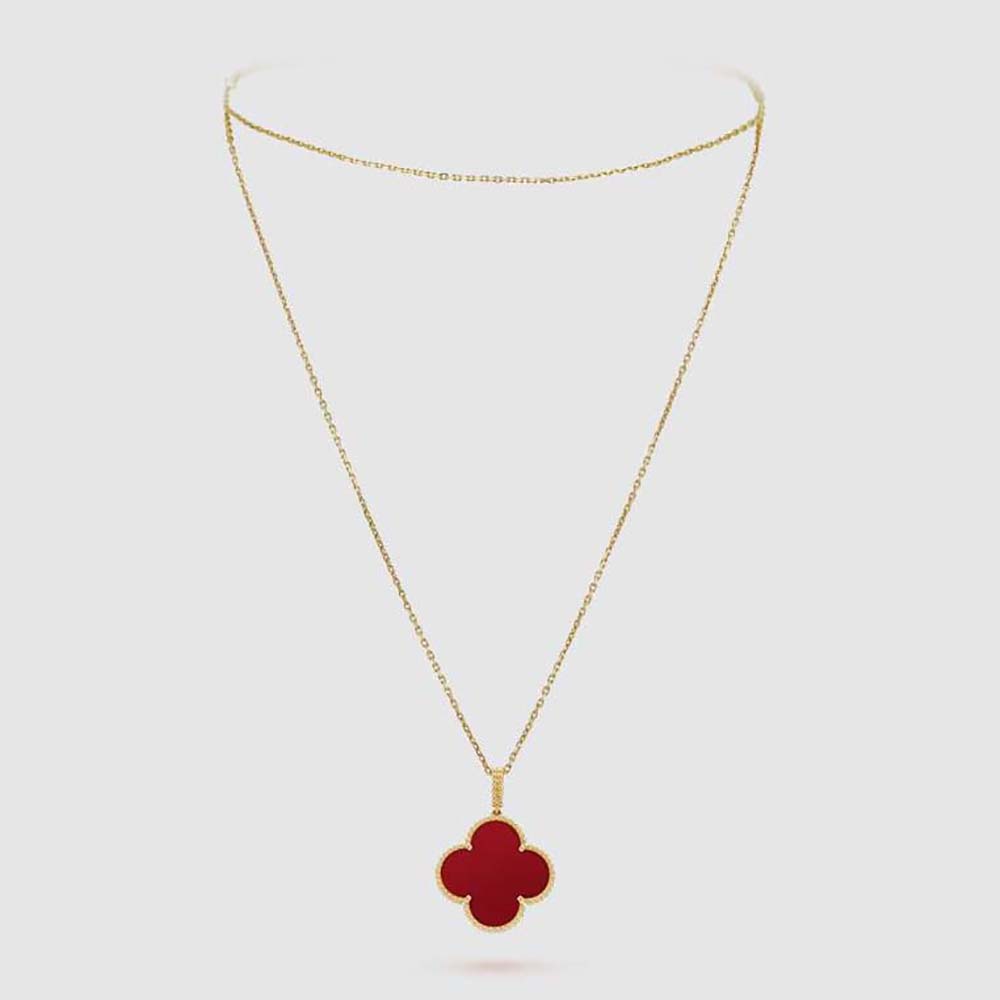 Van Cleef & Arpels Lady Magic Alhambra Long Necklace 1 Motif in 18K Yellow Gold-Red (1)